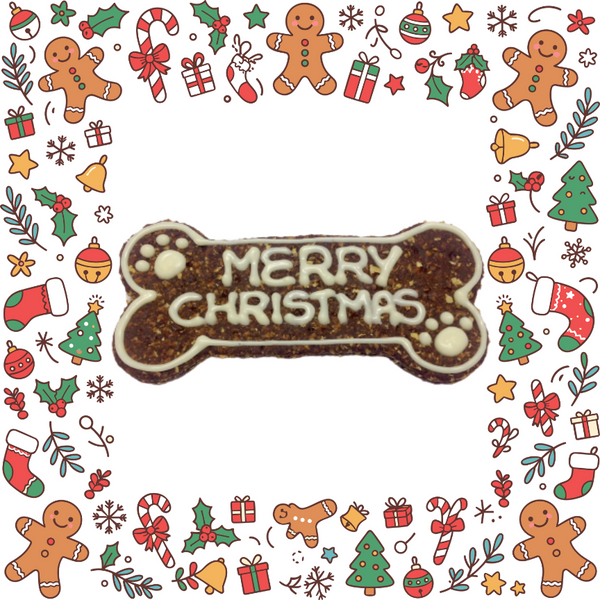 Merry Christmas Bone - Carob