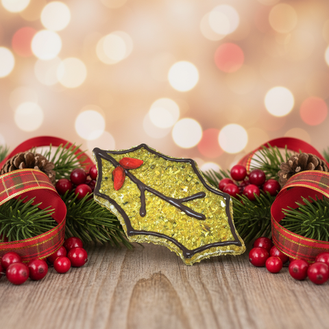 Festive Holly Leaf Dog Treat