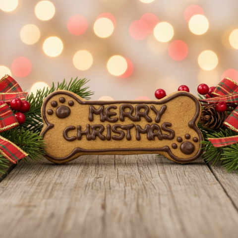 Festive Merry Christmas Bone Peanut Butter Dog Treat