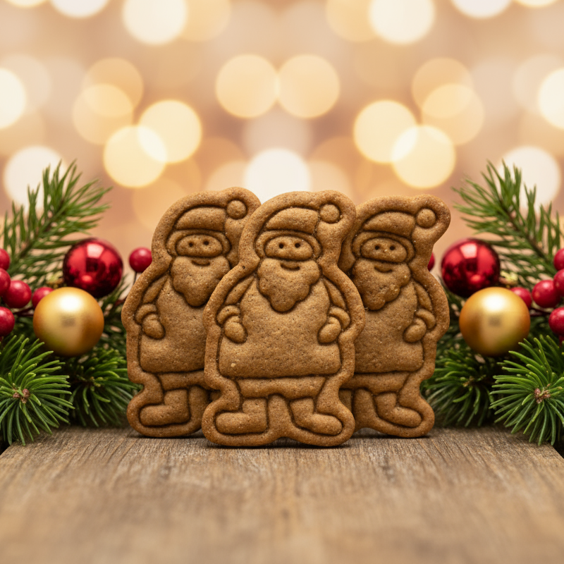 Festive Santa Three Pack Dog Treats - Unwrapped