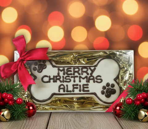 XL Personalised Christmas Bone Biscuit - Gift Boxed