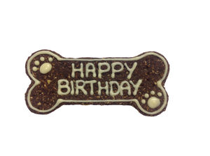 Birthday Bow Wow Bone - Carob