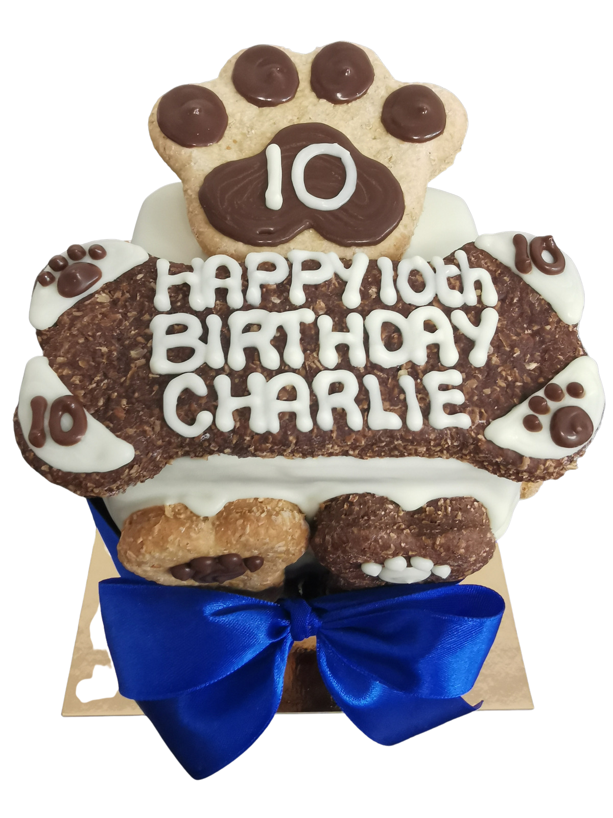 Dog Birthday Cake - Charlie Design Paw/Bone ADELAIDE PICK UP ONLY
